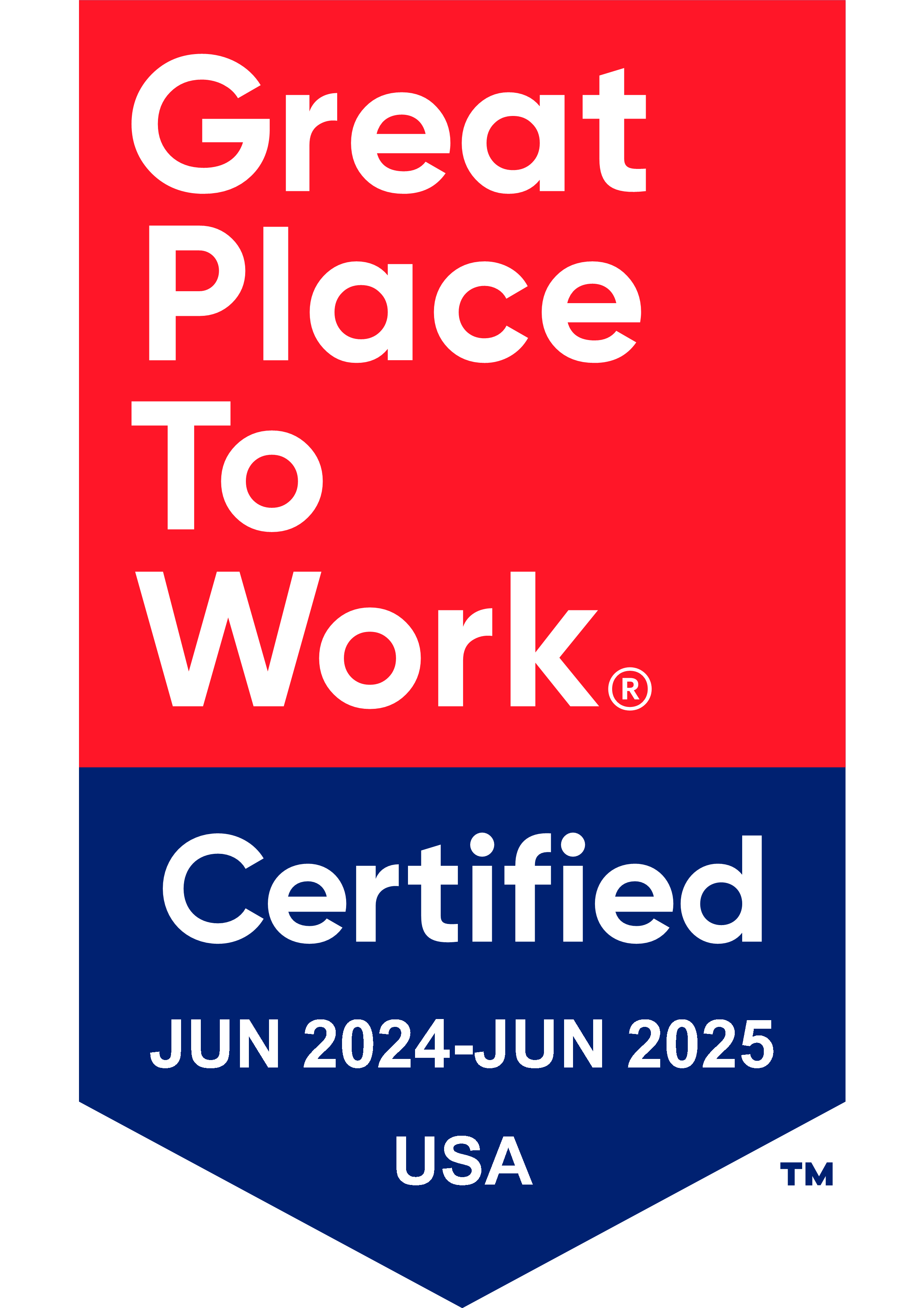Great Place To Work - Certified JUN 2024 - JUN 2025 USA